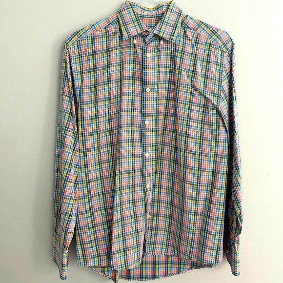 William W Men's Multicolor Checkered Button Up Shirt Size M - Picture 3 of 7